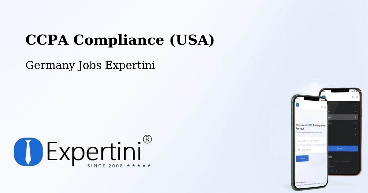 CCPA Compliance (USA) - Germany Jobs Expertini